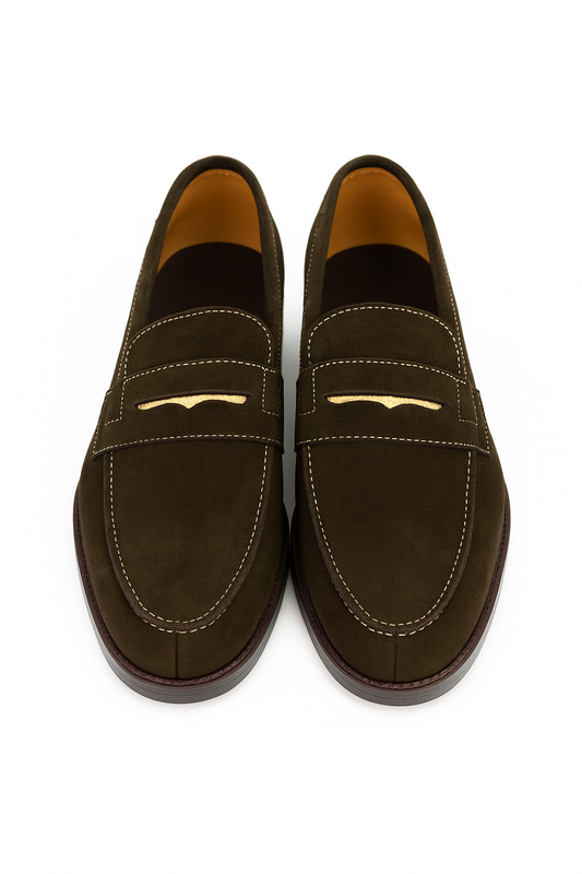 London College DAIM MARRON - The Cobbler Mocassin, bottine, basket, sneakers en cuir pour homme, style classique, chaussures pour Homme
